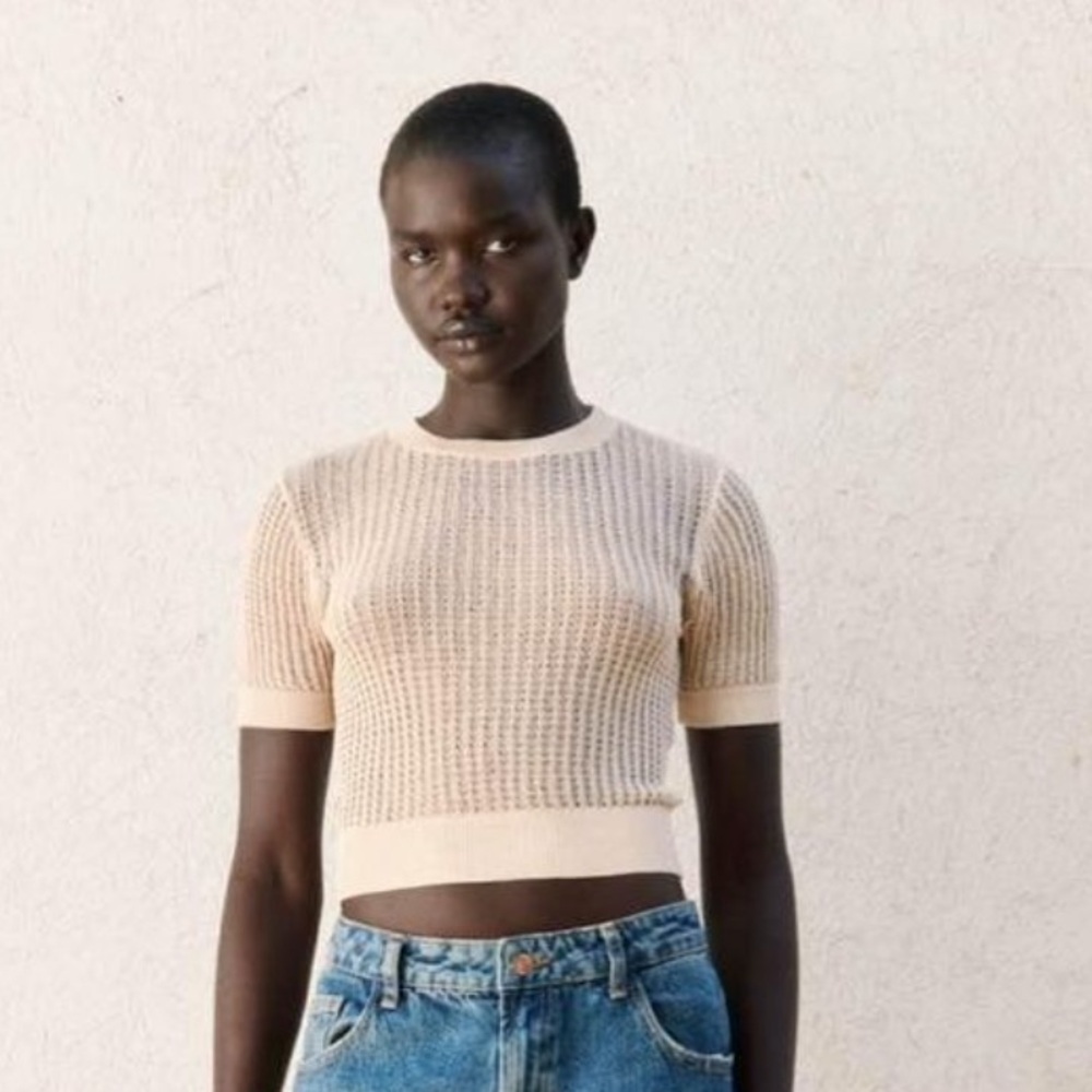 Pink knit Zara top - never worn